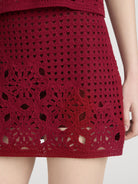 red crochet mini skirt