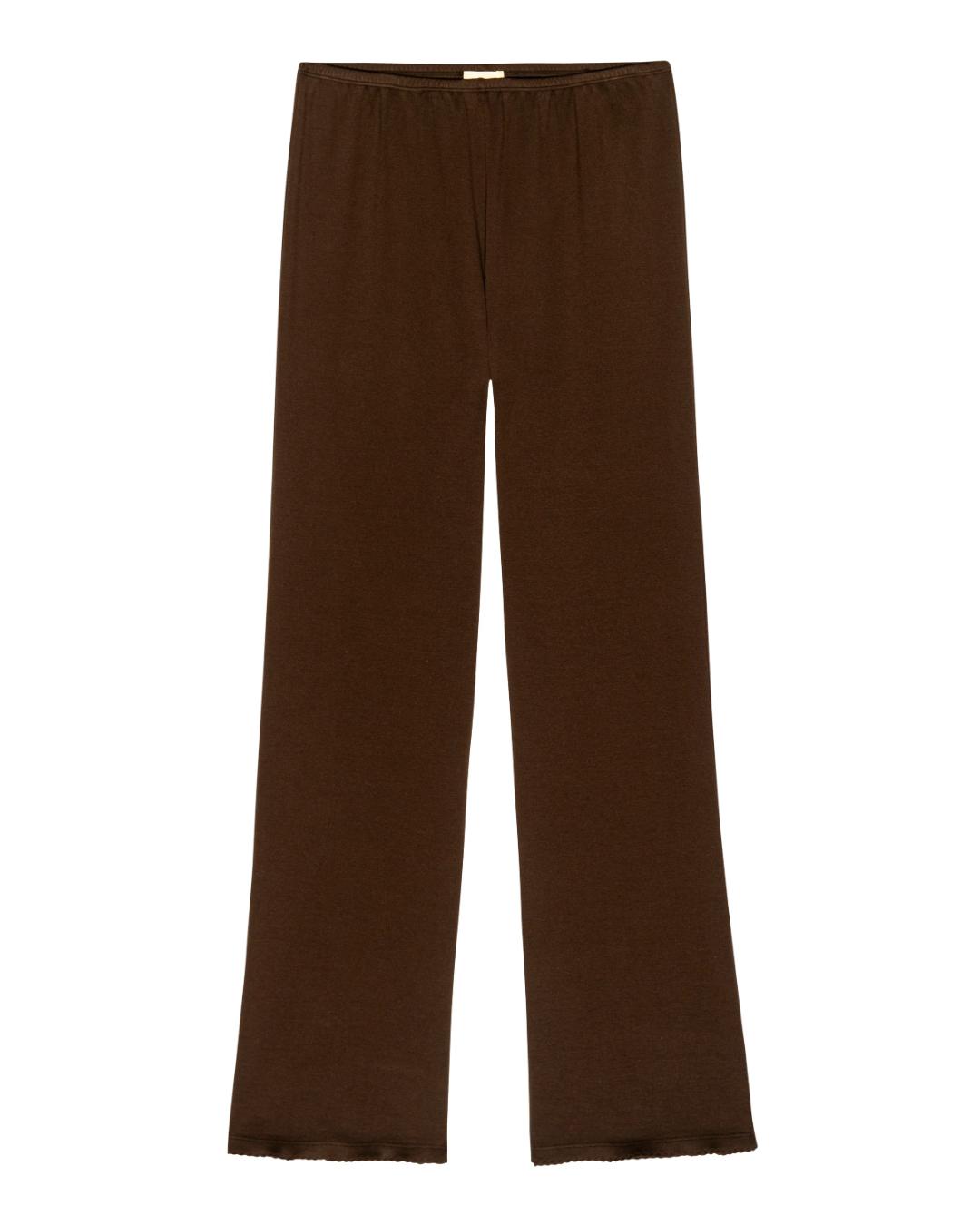 lounge wide leg pant in brown