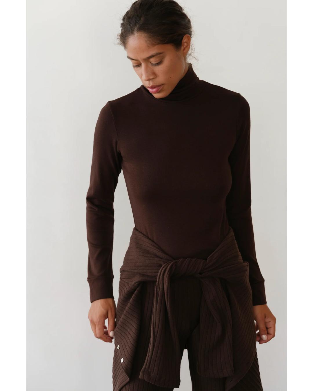 brown long sleeve turtleneck