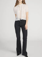 short sleeve knit tie sweater top