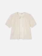 short sleeve knit tie sweater top