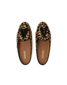 leopard print slipper shoe with black tassels