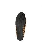 leopard print slipper shoe with black tassels