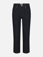 dark straight crop denim pant