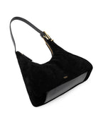black suede purse