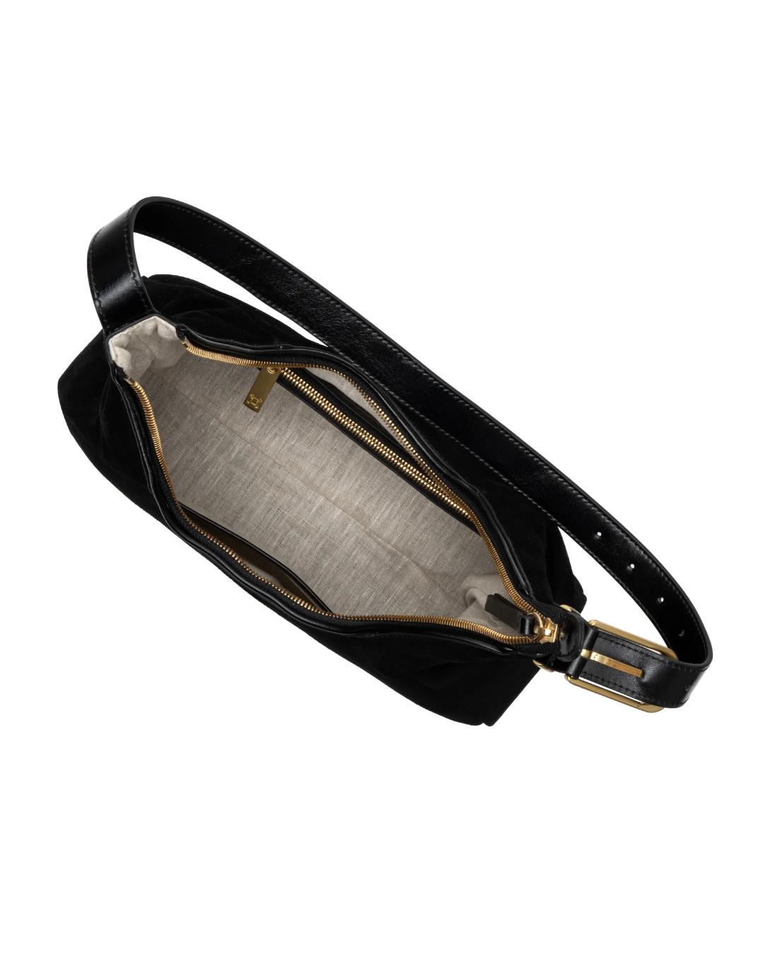 black suede purse