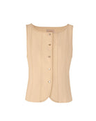 cream structured vest with buttons down