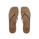 brown square toe flip flop