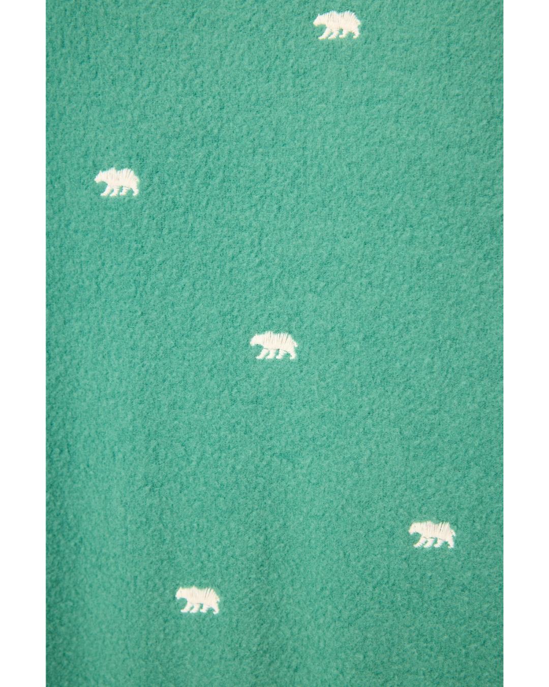 green long sleeve and pants pj set with bears all over 