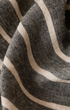 black and beige linen striped short