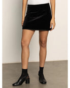 black velvet mini skirt