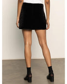 black velvet mini skirt