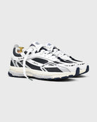 white and navy sneakers