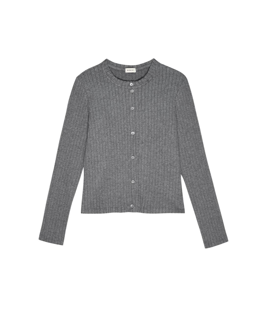 grey ribbed cardigan