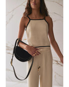 black suede shoulder purse