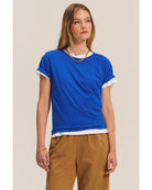 shirt sleeve shirt in a royal blue