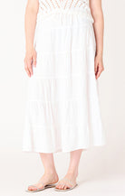 a tiered maxi skirt in white