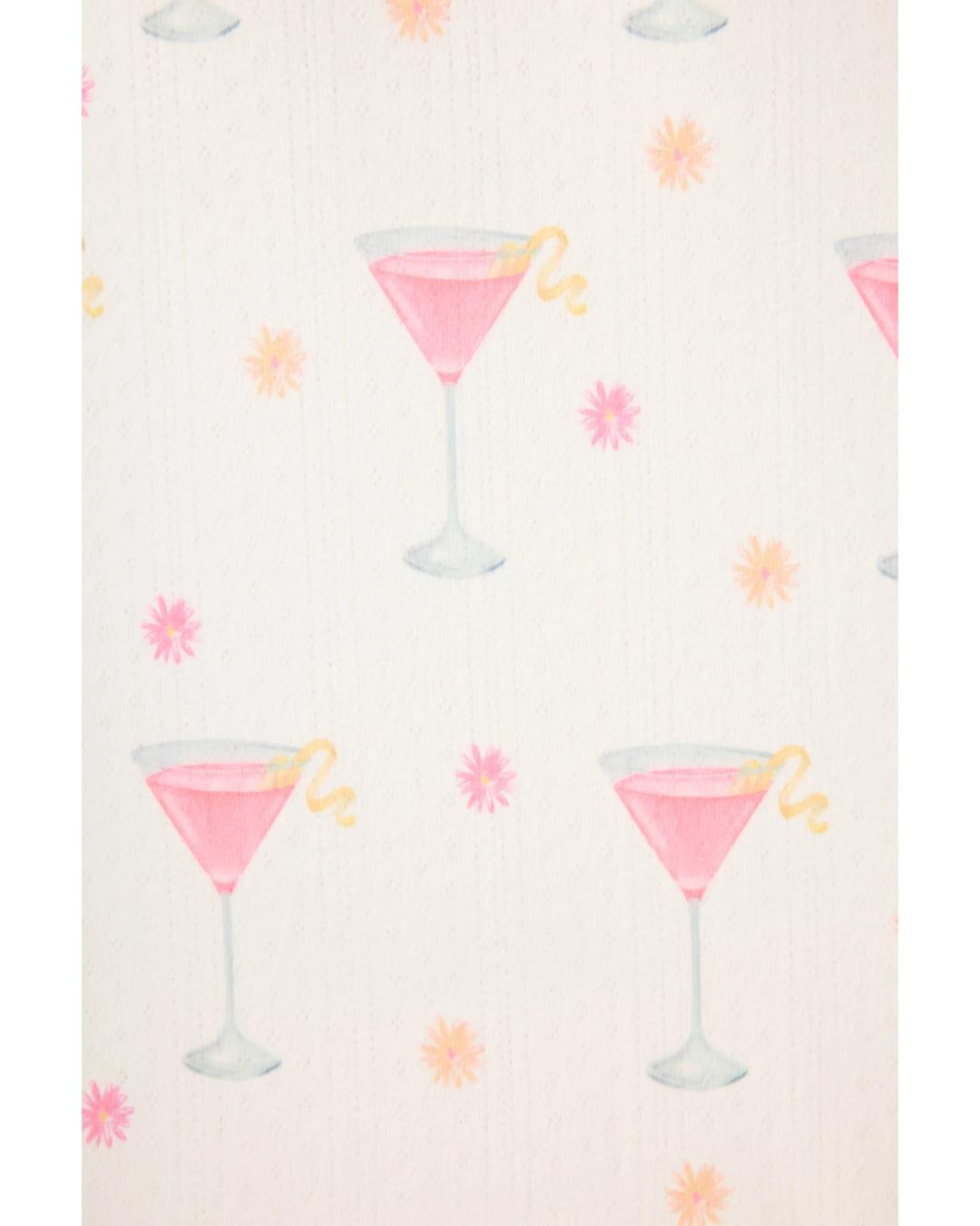 pj lounge pants with pink martinis all over