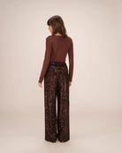 brown wife leg sequin pant