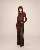 brown wife leg sequin pant