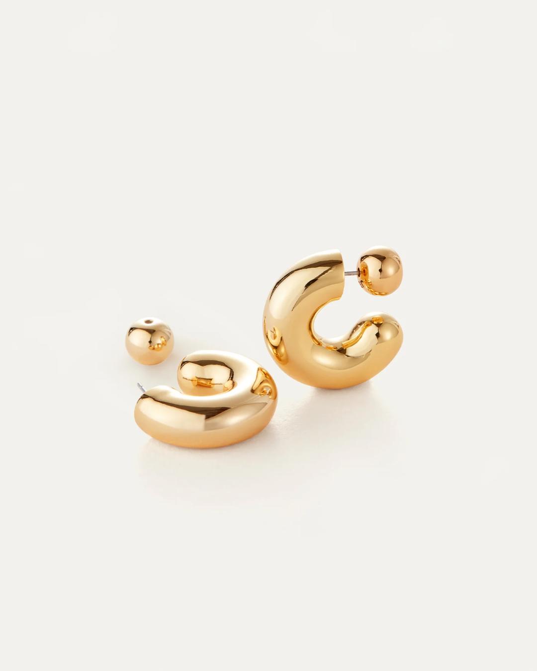 large tube hoops in gold