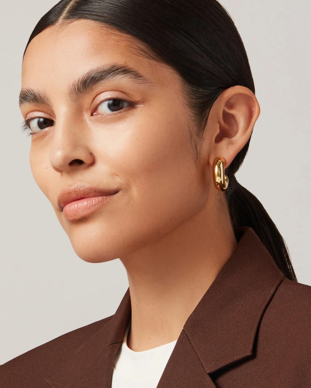 large tube hoops in gold