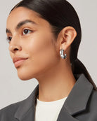 large tube hoops in silver