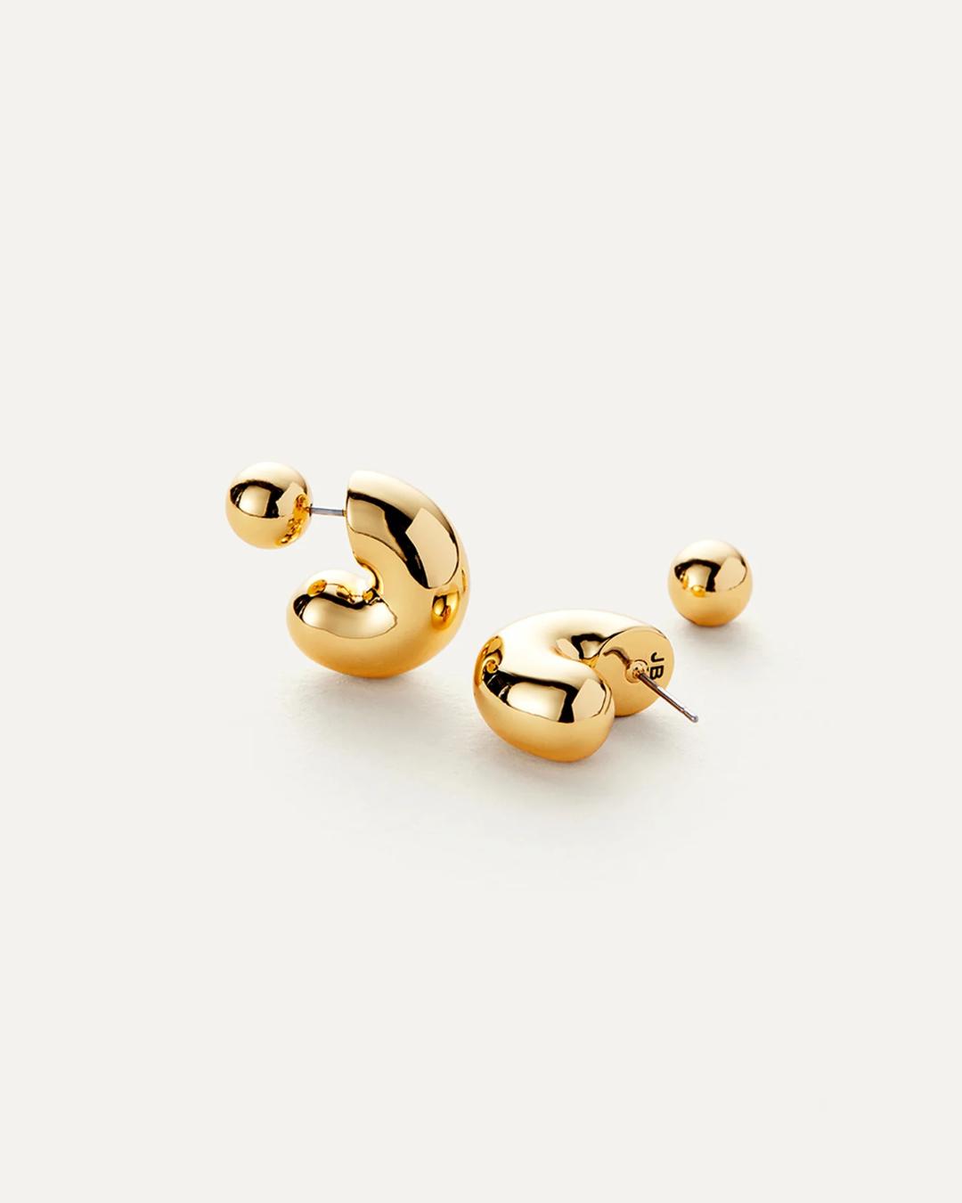 medium sized tube hoops in gold