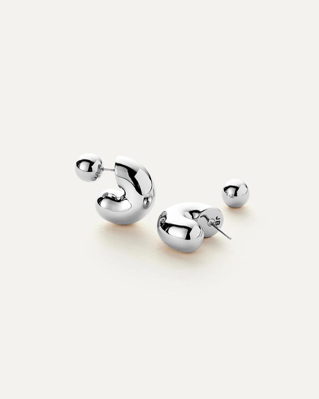 medium tube hoops in silver