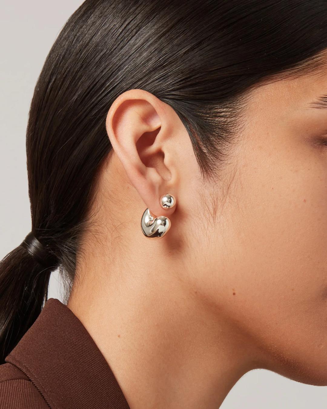 medium tube hoops in silver