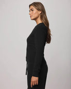 black cashmere crewneck sweater