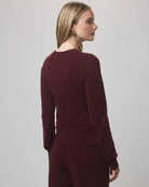 long sleeve top in burgundy