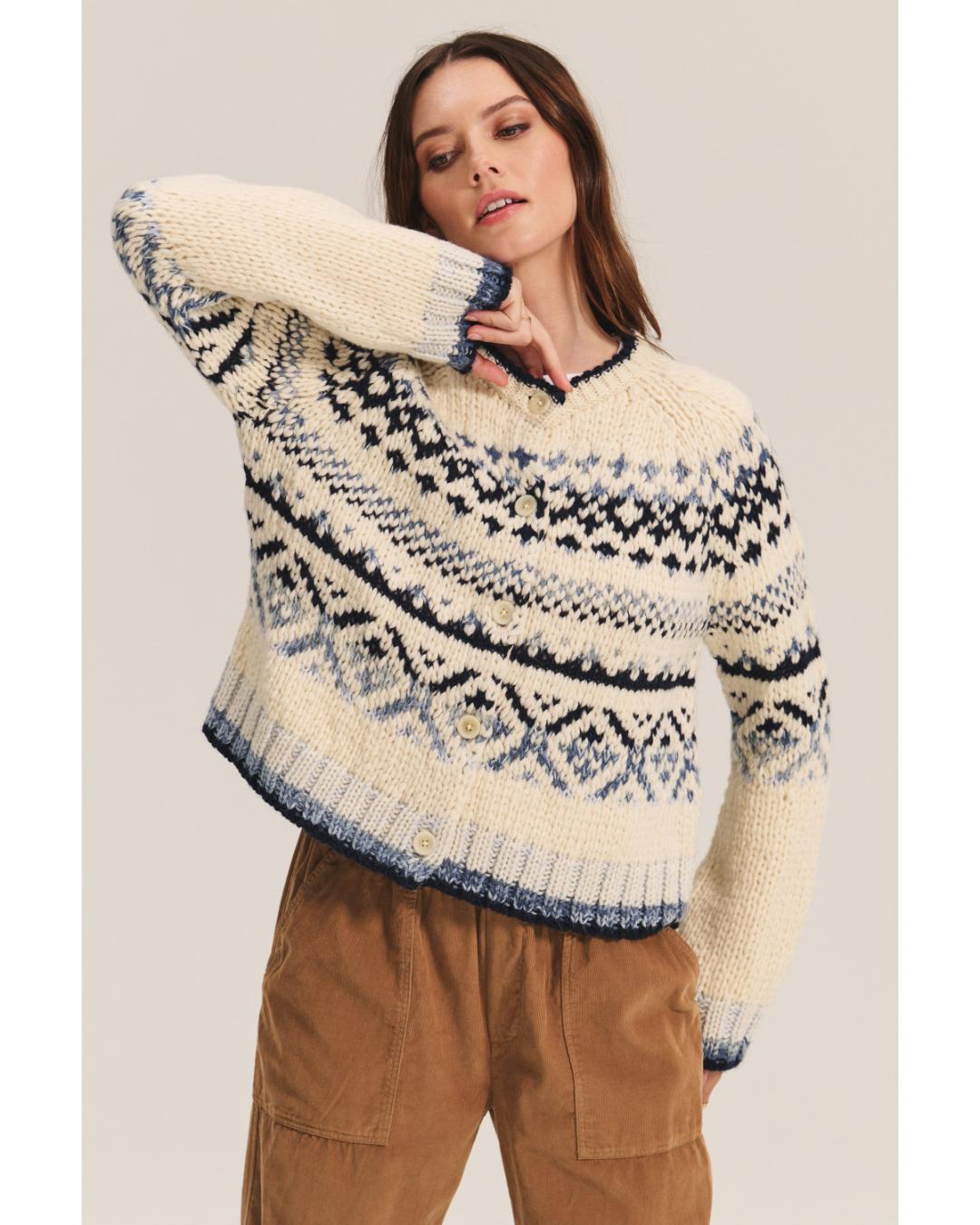 fair isle cream cardigan