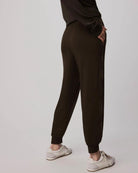 brown joggers with a tie waist 