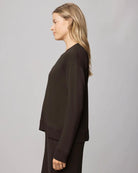 crewneck sweatshirt in brown