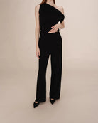 wide leg black trouser pant