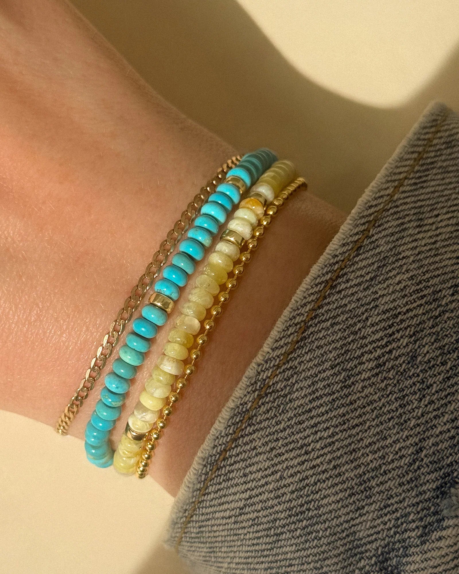 yellow beaded bracelet