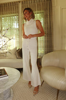 turtleneck sweater tank in white