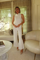 turtleneck sweater tank in white