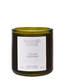 candle in green glass container