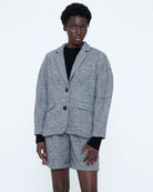 tweed grey oversized blazer