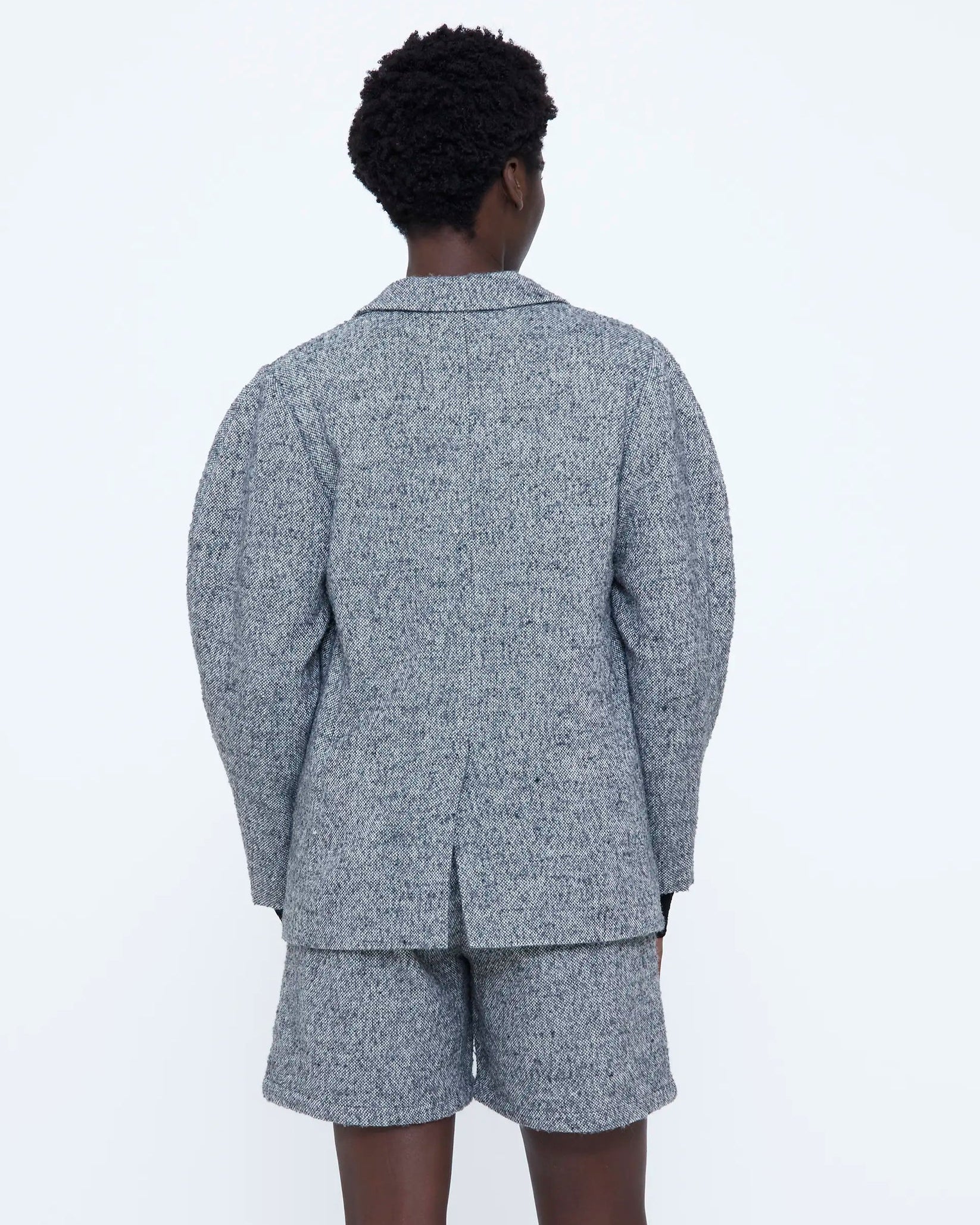 tweed grey oversized blazer