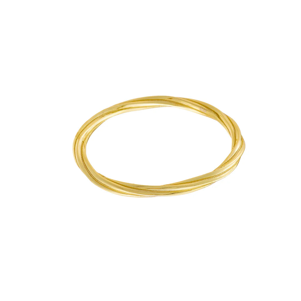 a picture of a gold ring with a twist design