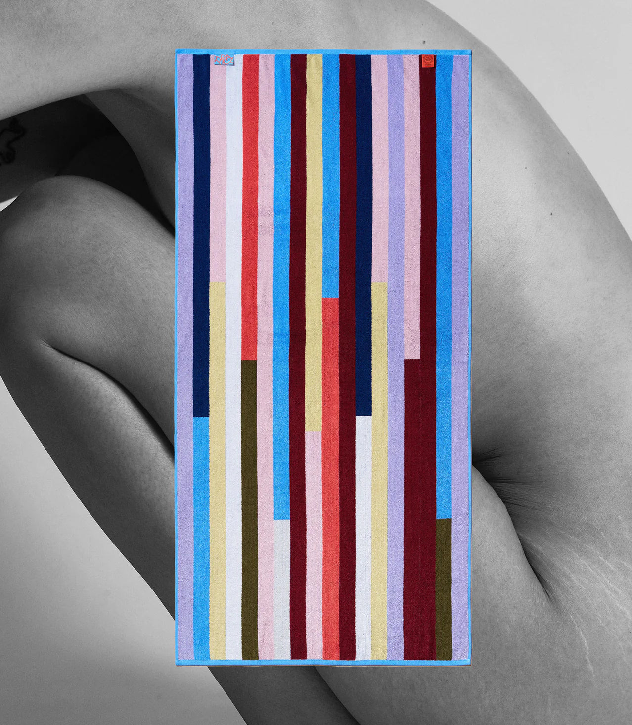 bath towel with lots of colours