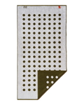 polka dot bath towel in green and grey