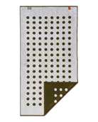 polka dot bath towel in green and grey