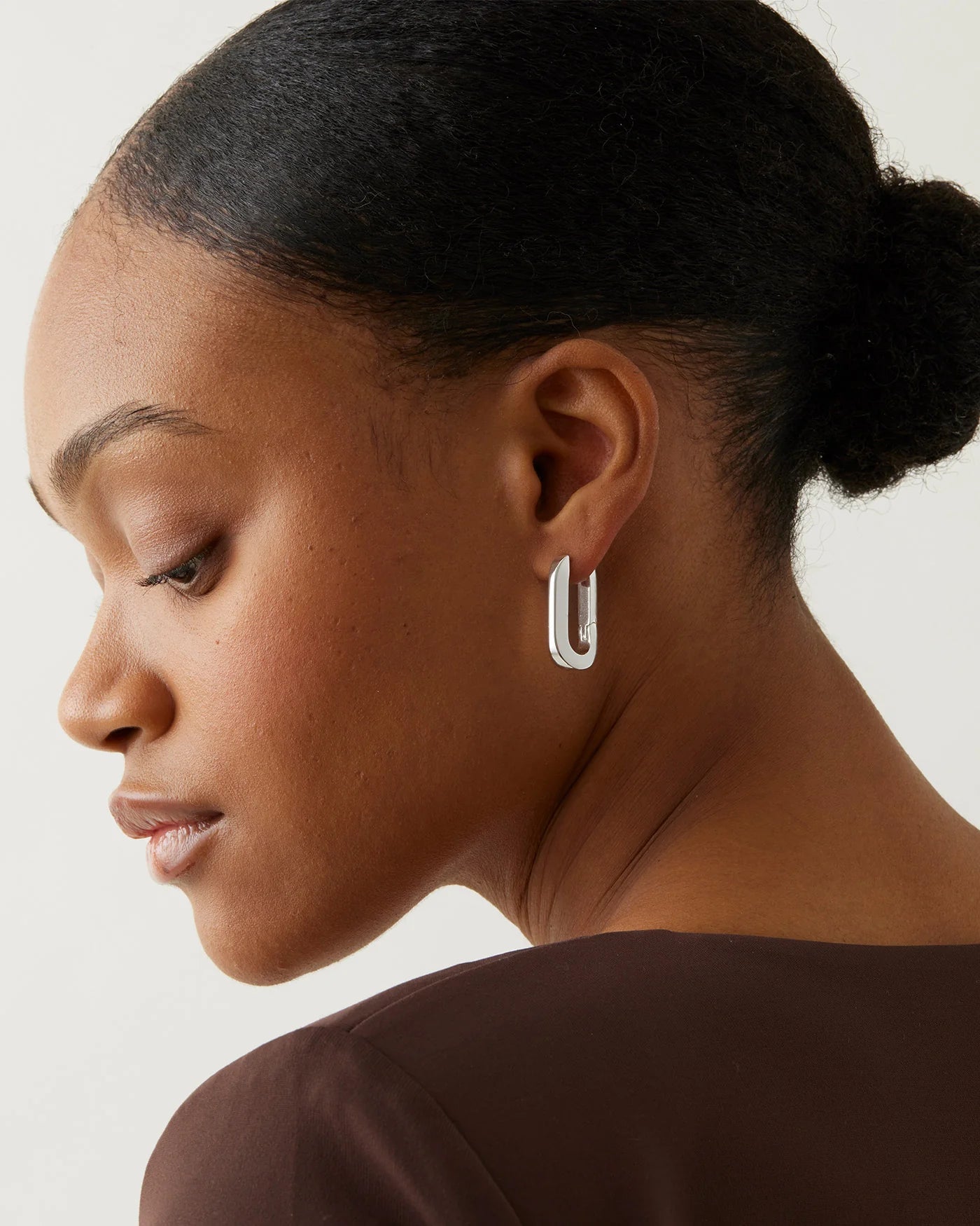 u-link earring in silver