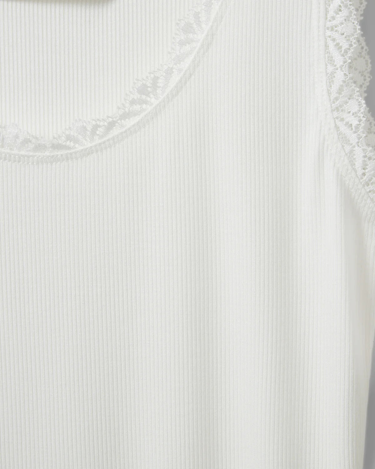 white tank top with lace trim