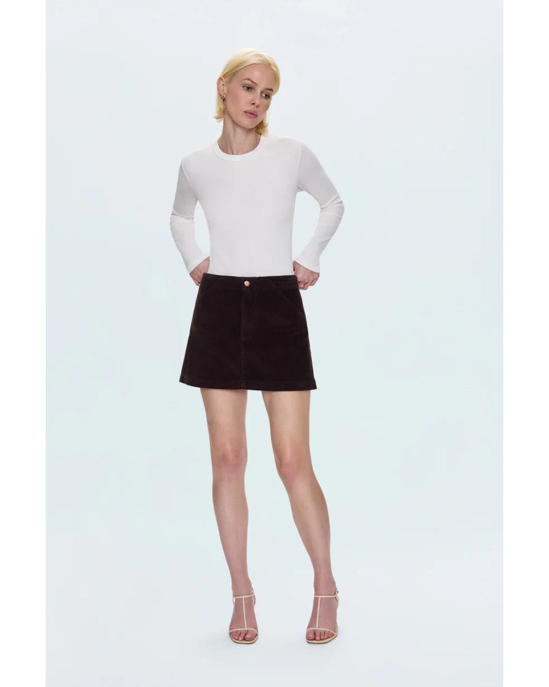 mini skirt in brown corduroy