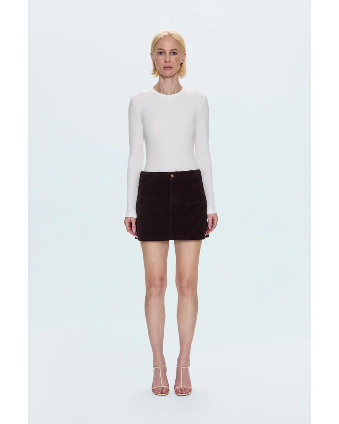 mini skirt in brown corduroy